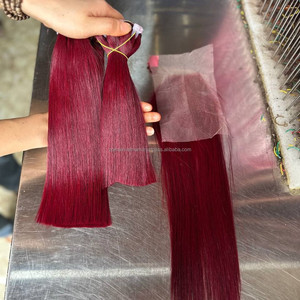 Produits capillaires en cheveux naturels abordables : Mèches de cheveux bruts vietnamiens avec pack de tissage et dentelle frontale pour perruques en cheveux naturels, texture personnalisable - Product Image 4