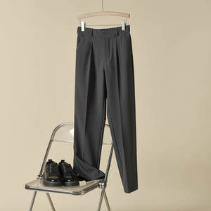 Pantalon de costume drapé anti-plis pour homme, taille semi-élastique, coupe décontractée et polyvalente pour l'été - Product Image 3