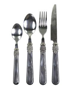 Ensemble de couverts élégants en argent avec poignée en résine design Couverts élégants pour salle à manger moderne, mariage et décoration de table de cuisine - Product Image 5