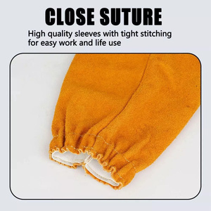 Manches de soudage en cuir de vachette pleine fleur JNMSAFETY de haute qualité, résistantes au feu et à la chaleur, avec trou pour le pouce, protection des mains - Product Image 5