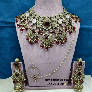 Elegant High Quality Brass Bridal Engagement Wedding Anniversary Party Ethnic Fashion <b>Set</b> Rhodium Plated Zircon Shadow Choker - Product Image 1