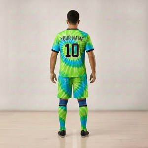 Vente en gros d'usine, uniforme de football personnalisé avec le nom de l'équipe, ensemble de compétition pour équipe scolaire, respirant, protection UV, unisexe, adulte - Product Image 4