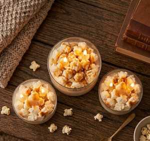 Vela Aromática Artesanal de Palomitas de Maíz en Frasco de Vidrio con Cubierta de Cera de Caramelo, Vela Decorativa de Cera de Soja Perfumada para el Hogar, Regalo - Product Image 4