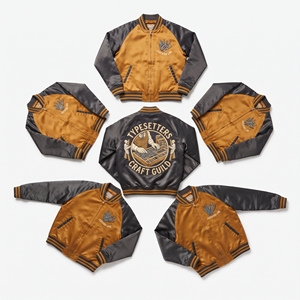 Wholesale Supplier Slate Blue Satin Varsity Jacket Ice Blue Sleeves Zip Up Custom Embroidered Marine Guild Baseball <b>Coat</b> - Product Image 5