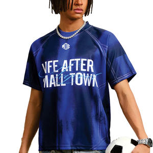 Maillot de football américain bleu pour homme en polyester, sublimation, léger, respirant, personnalisable, tenue d'équipe, maillot de sport pour homme, service OEM - Product Image 5