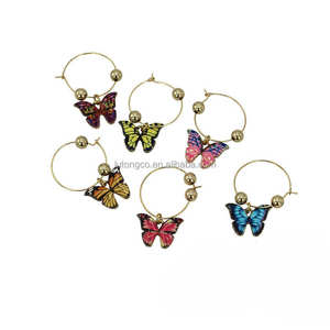 Juego de Marcadores de Vasos con Forma de Mariposa Decorativos, Accesorios Elegantes para Bebidas con Diseño de Insectos Alados para Brindis de Celebración y Bar - Product Image 2