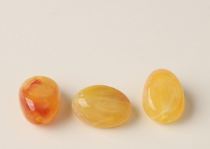 Perles plates ovales géométriques colorées simples 8*18mm, imitation pierre naturelle, en résine, pour bijoux DIY et artisanat en résine - Product Image 6