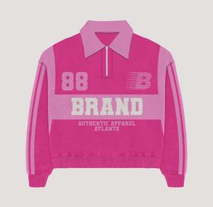Brand New Factory Made Cut & <b>Sew</b> 2 Piece Plus Size Heavyweight Half Zip-up Flared Tracksuit Full Sleeve Polo Shirt Tracksuit <b>Set</b> - Product Image 2