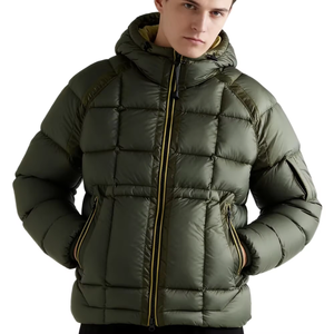 Chaqueta de Plumón con Capucha para Hombre, Manga Larga, Gruesa, Informal, de Invierno, con Bolsillos y Diseño de Logotipo Frontal - Product Image 5