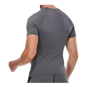 T-shirt de sport à manches courtes et longues pour hommes, respirant et élastique, pour fitness, entraînement, gym, vêtements de sport - Product Image 2
