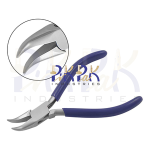 Pince à bec courbé en PVC de 115 mm avec mâchoires lisses pour sertir, couper, fabriquer des bijoux, des travaux manuels, de la pêche, personnalisable, OEM - Product Image 1