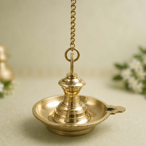 Lámpara Colgante de Latón Bhunes Thooku, Lámpara Decorativa de Aceite con Cadena para Colgar, para Puja, Templo, Sala de Oración, Decoración del Hogar y Festividades - Product Image 2