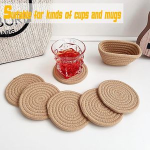 Posavasos Redondos de Bambú, Resistentes al Calor, Estilo Nórdico, para Tazas y Jarras - Product Image 1