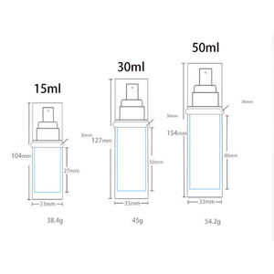 Flacon distributeur sous vide électroplaqué bleu de 15 ml, 30 ml, 50 ml avec fenêtre de visualisation - idéal pour les lotions, les bases de teint et les crèmes solaires - Product Image 6
