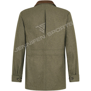 Abrigo Largo con Capucha para Hombre, Estilo Caza, 100% Lana con Forro de Piel, Chaqueta para Exteriores con Múltiples Bolsillos, Venta al Por Mayor - Product Image 3