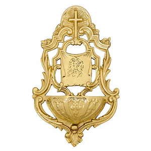 Fuente de Agua Bendita Ornamentada para Montar en la Pared |   Porta Agua Bendecida Decorativo de Latón para Iglesia – DOUBLE VEE EXPORTS - Product Image 1