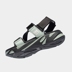 Sandalias Casuales con Entresuela Negra y Verde Oliva, Diseño de Tiras Cruzadas con Serigrafía - Product Image 1