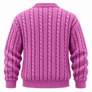 <b>Men's</b> Cable Knit Jumper with Ribbed Trims and Raised Chest Text Design Wholesale Fashion Knitwear Factory Direct Supplier - Product Image 2