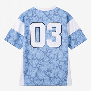 Camiseta Deportiva de Algodón Premium Oversize para Hombre, Estilo Hip Hop, Camuflaje RealTree Azul Claro, Jersey de Fútbol Americano Unisex OEM - Product Image 5