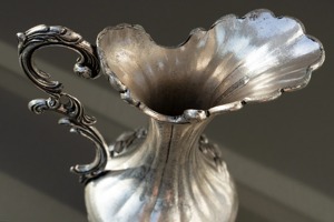Designer Silver <b>Jug</b> With Floral Pattern Engraving And Slim Neck Handle Stylish <b>Jug</b> Suitable For Dining Serving And Display Use - Product Image 6