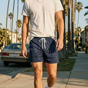Pantalones Cortos Deportivos de Malla para Hombre, Cintura Media, Tela Ligera, Ideales para Entrenamiento y Uso Diario, Cómodos para el Verano - Product Image 2