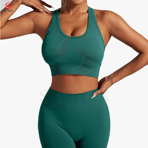 Conjunto de 2 Piezas para Mujer, Color Sólido, para Yoga, Running, Casual, Deportivo, Vacaciones, Viajes, Leggings Largos de Cintura Alta - Product Image 1