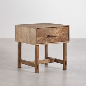Mesita de noche Vandana Nova Pebble de madera de mango 45x45 cm - Product Image 3