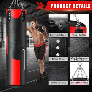 Hanging Punching Bag for Adults 4ft PVC PU Leather Heavy Boxing Bag Set Eco-Friendly Lightweight Breathable Sands Custom Logo - Product Image 5