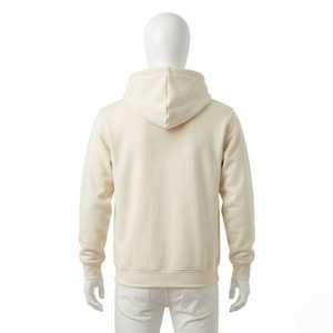 Sweat à capuche pour homme en coton mélangé doux, avec logo personnalisé, style minimaliste, décontracté, poche kangourou, confortable - Product Image 5