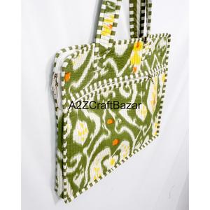 Wholesale Floral Print Textile Office <b>Laptop</b> Bag Zipper Closure Modern Style Protective Shoulder Carry Cotton Quilted Large - Product Image 3