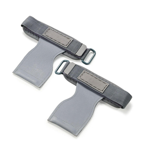 Équipement avec sangles noires, poignées de paume réglables en néoprène, poignées de paume en cuir sans doigts pour l'exercice des doigts et la remise en forme - Product Image 3
