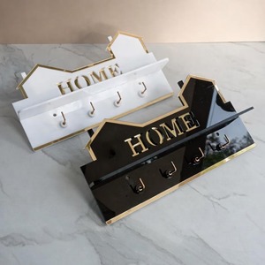 Creative House Shape Black And White <b>Key</b> Holder <b>Hook</b> Perfect For Rental Home Friendly <b>Wall</b> Decor With Utility Purpose From India - Product Image 4