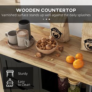 Carrello da Cucina Moderno in Rovere con Ripiani Regolabili, Cassetti e Piano in MDF Ecologico - Product Image 6