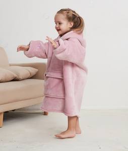 Couverture portable surdimensionnée en coton 100 % écologique avec capuche et manches bouffantes pour enfants de 2 à 6 ans - Product Image 4