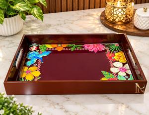 Bandeja de Almacenamiento Multifuncional Rectangular de Madera Lacada Brillante, Diseño Moderno, Apta para Lavavajillas, Fácil de Limpiar, 1 cm de Grosor, para Uso en la Cocina - Product Image 3