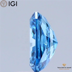 Diamante Cultivado en Laboratorio con Corte Radiante, Color Azul Intenso, Claridad VS1, 1.00 Quilates, con Certificado IGI para Centro de Mesa - Product Image 4