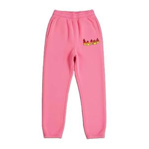 Pantalon de survêtement rose pour homme, taille élastique, logo imprimé par transfert thermique, décontracté, tricoté, pour l'automne - Product Image 1