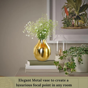 Florero Decorativo de Hierro Metálico para el Hogar, Recubierto de Polvo Blanco, Diseño Dorado, Tamaño Personalizado, Decoración para Mesa, Hogar, Oficina, Restaurantes - Product Image 4