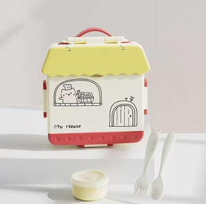 Boîtes à lunch pour enfants mignonnes, 3 compartiments, écologiques, de qualité alimentaire, multifonctionnelles, pour l'école et les fruits - Product Image 4