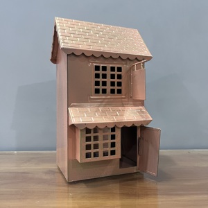 Casa para pájaros de metal, decoración para interiores y exteriores, decoración para el hogar, forma rectangular, diseño duradero para sala de estar A - Product Image 4