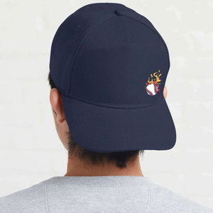 Gorra de Béisbol Clásica Azul de 6 Paneles, Unisex, Ajustada, de Algodón, con Logotipo de Llama Bordado, Gorra Casual para Adultos - Product Image 2