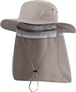 Unisex Quick Dry Summer Fisherman <b>Hat</b> Foldable Nylon Boonie Bucket Cap Neck Flap Oxford Canvas 54-56CM Four Seasons Laminated - Product Image 5