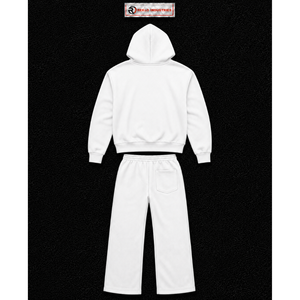 Ensemble de survêtement blanc pour homme, sweat à capuche zippé et pantalon de jogging coupe droite, tenue de sport décontractée unie, vente en gros, vêtements de sport personnalisés - Product Image 6
