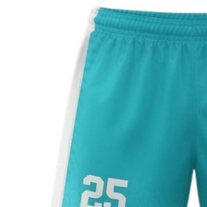 Unisex Teal White Lacrosse Shorts Polyester <b>Athletic</b> Fit Sports Uniform Lightweight Training Team Wear Match Apparel - Product Image 5