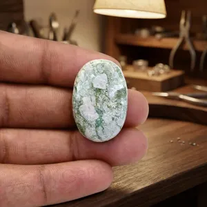 Nouvel Arrivage Cabochon Ovale en Variscite Naturelle Turquoise 20x30mm Poli Miroir Pierre Libre pour la Fabrication de Bijoux Pendentifs Lot en Gros - Product Image 3