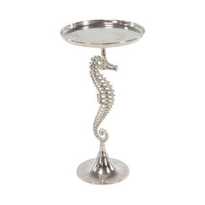 Luxury Seahorse Design Metal Side <b>Table</b> <b>Marble</b> Top Decorative Accent <b>Table</b> Coastal Theme Designer Furniture Modern Home Decor - Product Image 3