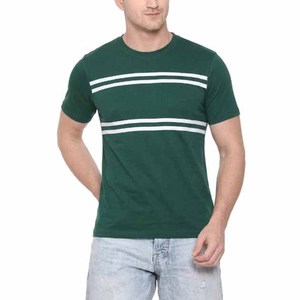 High Quality Men's Striped T-Shirt Short Sleeve O-Neck Regular Fit Cotton Casual Breathable Knitted Custom <b>Design</b> Men Shirts - Product Image 1