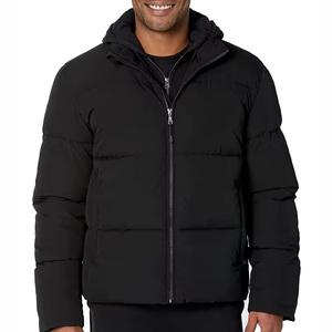 Wholesale Men's <b>Hooded</b> <b>Long</b> Patchwork Cotton Filled <b>Puffer</b> <b>Jacket</b> Polyester Winter Coat Custom Branding Low MOQ - Product Image 1