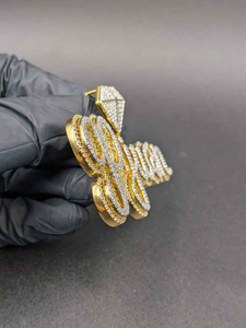 Lab Grown Diamond <b>Custom</b> <b>Name</b> Pendant White Yellow Gold Hip Hop Iced Out Script Letter <b>Necklace</b> Luxury Statement Jewelry Gift - Product Image 4