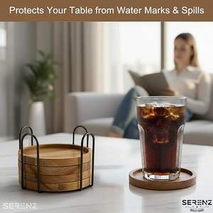 Posavasos de Madera Natural en Lote, Posavasos de Madera con Borde Natural, Posavasos de Madera para Bar y Restaurante - Product Image 5